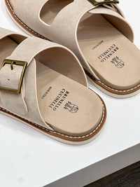 Suede Double Strap Sandals