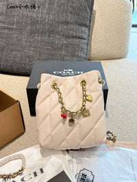 Jade Quilted Drawstring Bucket Bag