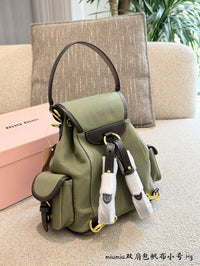 Canvas Leather Small Backpack