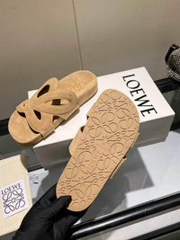 Paula's Ibiza Leather Monogram Ease Slides