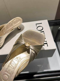 Metallic Lambskin Mules