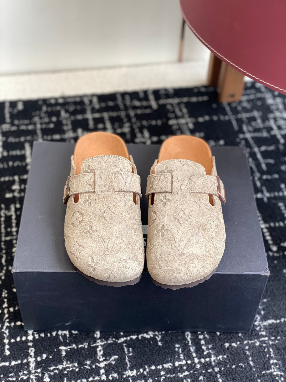 Monogram Suede Clogs