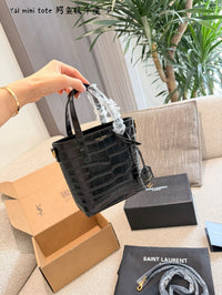 Mini Toy Croc-Embossed Tote Bag