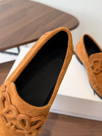 Double L Suede Loafers