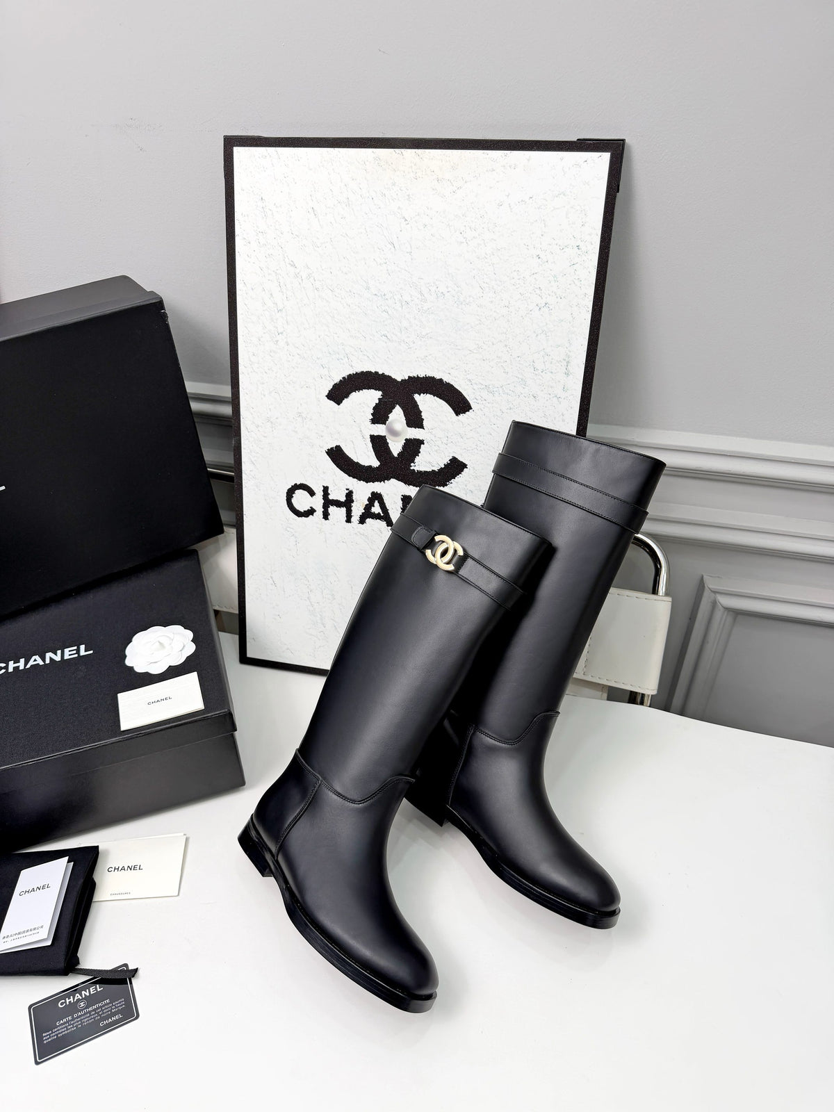26B Logo Leather Boots