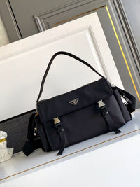 Explore Re-Nylon and Leather Shoulder Bag