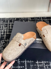 Monogram Suede Clogs