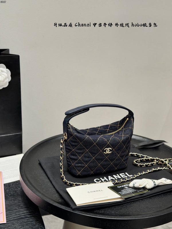 Hobo Bag Dark Blue Denim