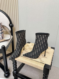 Embroidered Mesh Ankle Boots