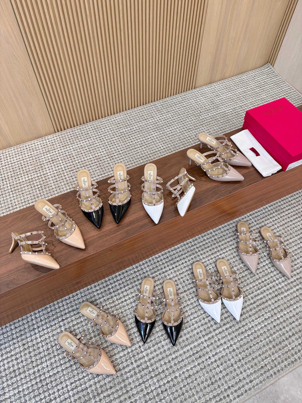 Garavani Rockstud Pointed-Toe Mules 6.5cm