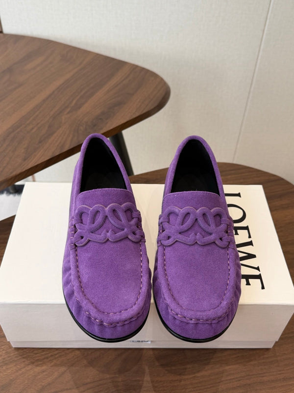 Double L Suede Loafers