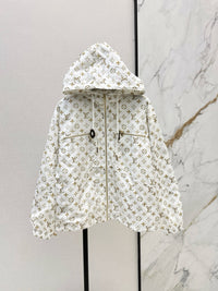 Monogram Print Drawstring Jacket