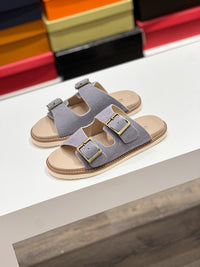 Suede Double Strap Sandals