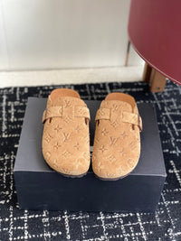 Monogram Suede Clogs