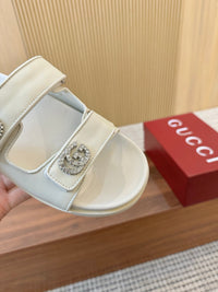 Crystal Leather Sliders