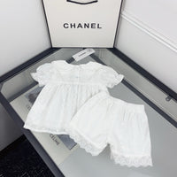 Lace Collar Shorts Set