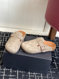 Monogram Suede Clogs