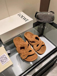 Paula's Ibiza Leather Monogram Ease Slides