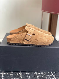 Monogram Suede Clogs