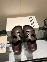 Paula's Ibiza Leather Monogram Ease Slides