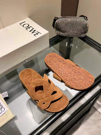 Paula's Ibiza Leather Monogram Ease Slides