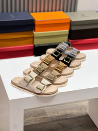 Suede Double Strap Sandals