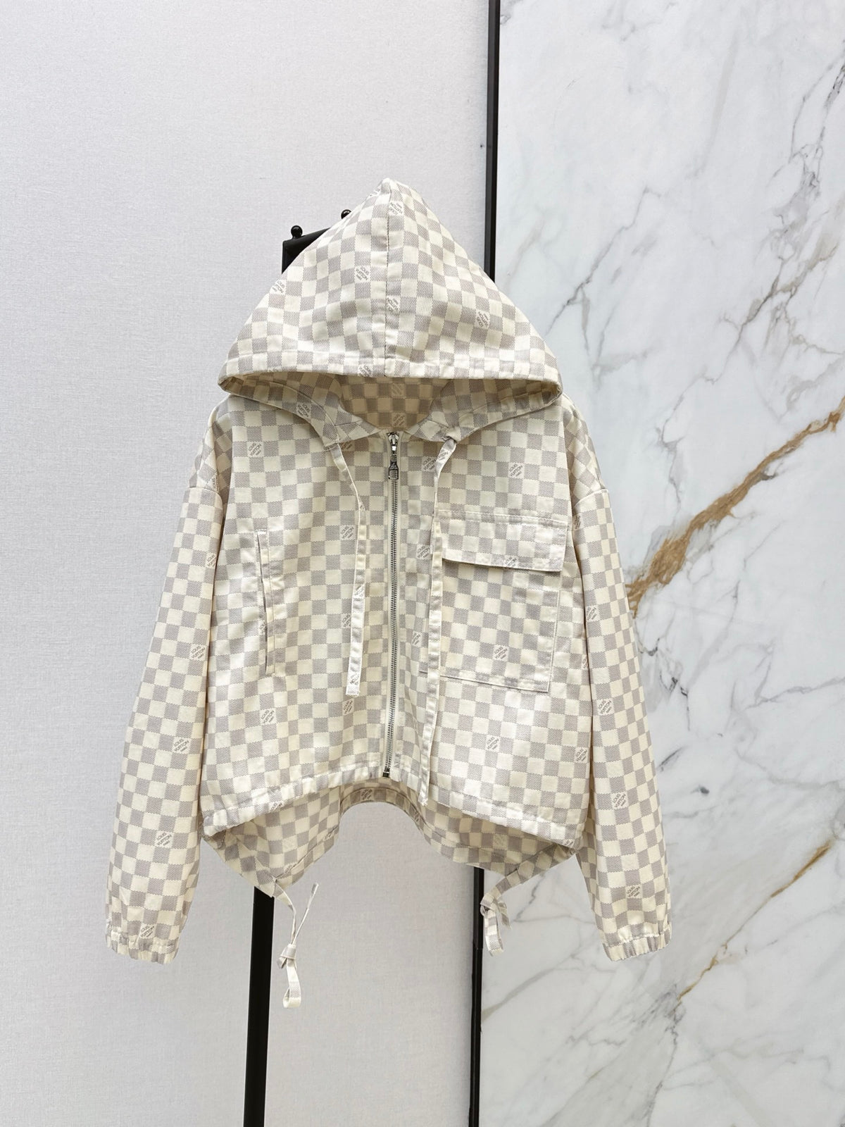 26S Damier Hooded Parka
