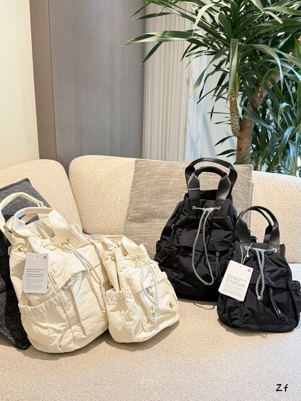 Lulu Convertible Drawstring Bucket Bag