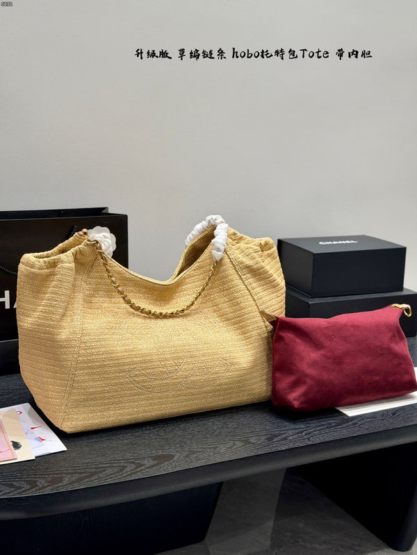 25S Raffia Hobo Tote