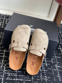 Monogram Suede Clogs