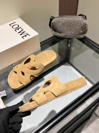 Paula's Ibiza Leather Monogram Ease Slides