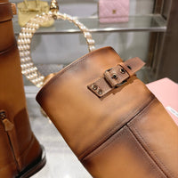 Leather Knee High Riding Boots