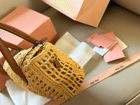 Raffia Top-Handle Bag