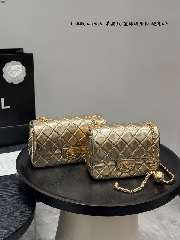 Mini Flap Bag with Gold Ball