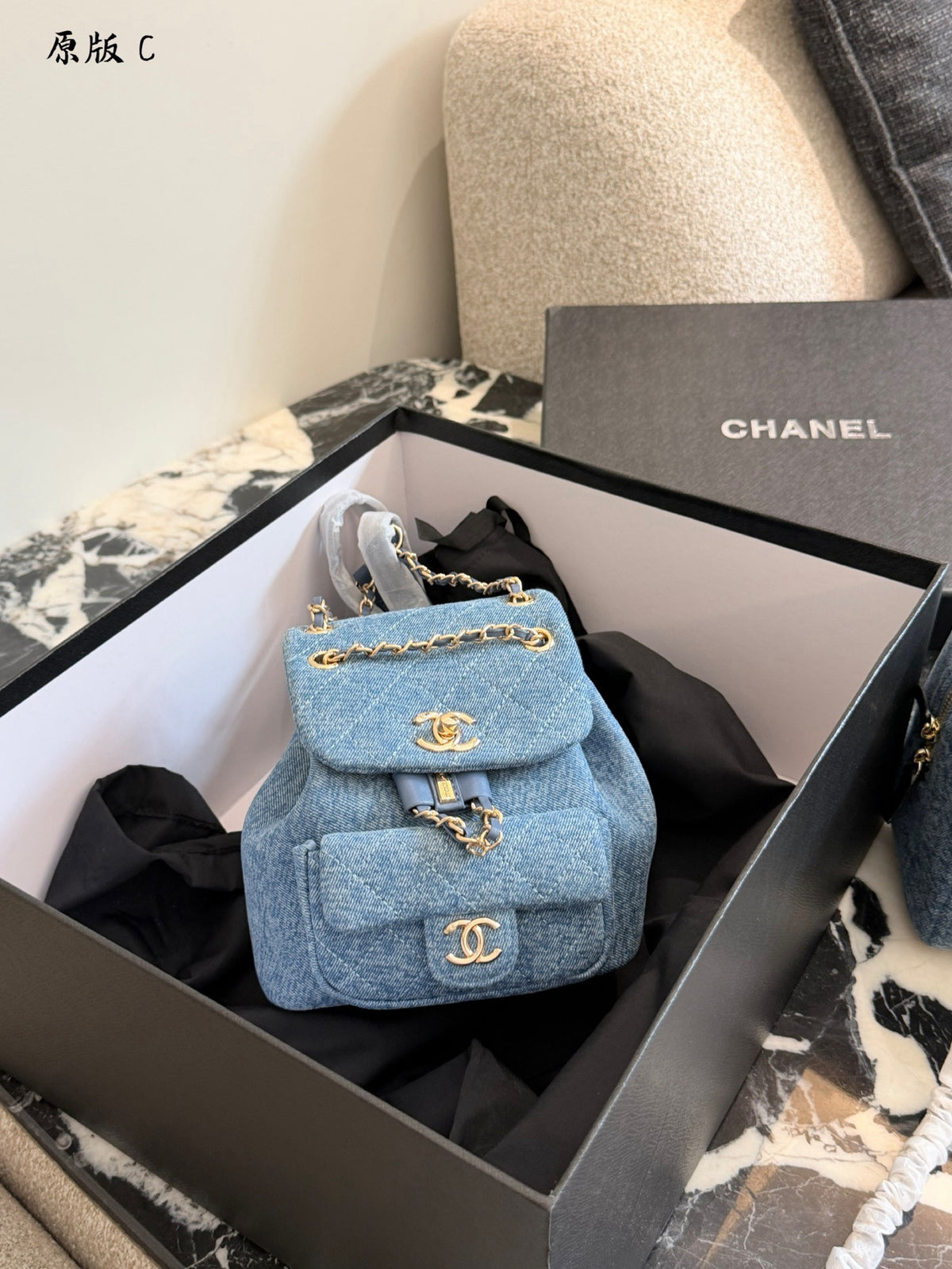 Small Backpack Washed Denim
