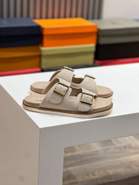 Suede Double Strap Sandals