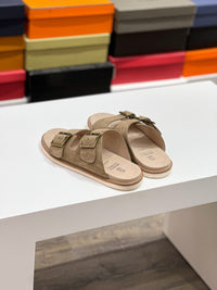 Suede Double Strap Sandals