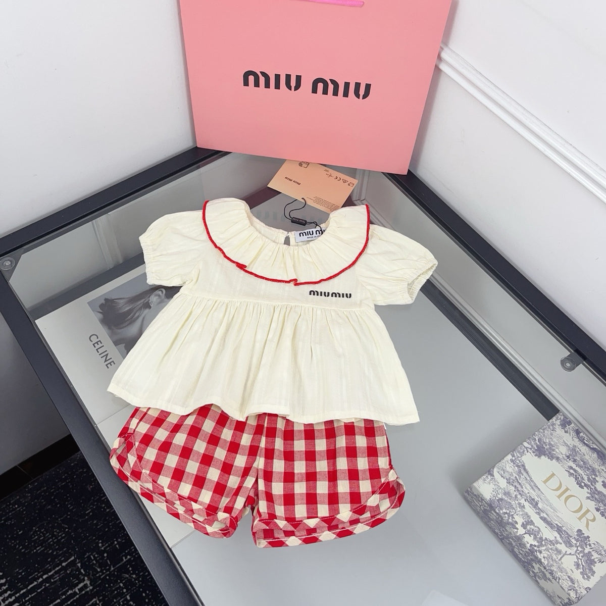 Gingham Shorts Set
