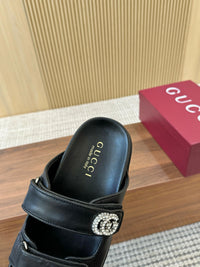 Crystal Leather Sliders