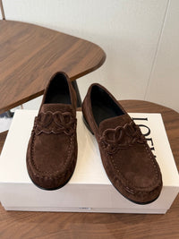 Double L Suede Loafers