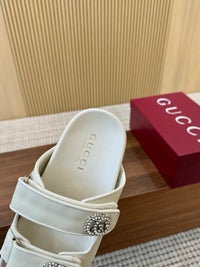 Crystal Leather Sliders