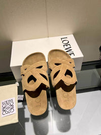 Paula's Ibiza Leather Monogram Ease Slides