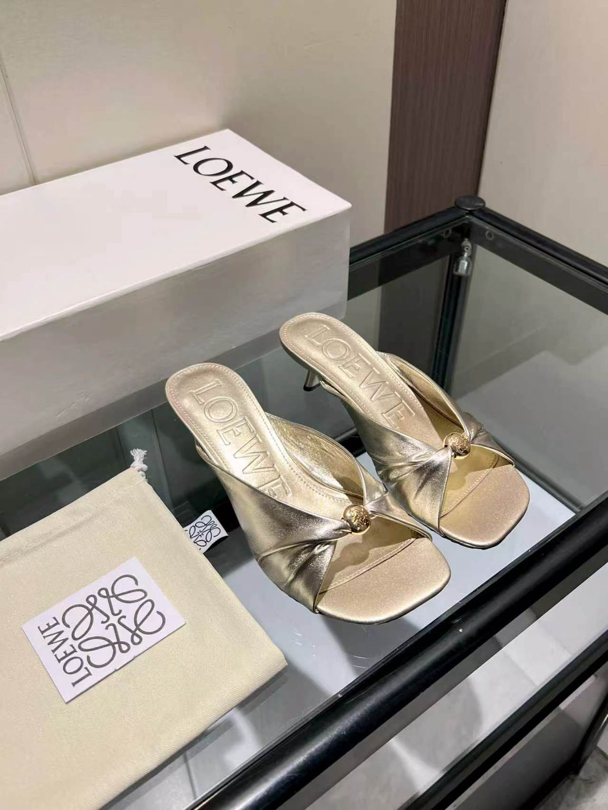 Metallic Lambskin Mules