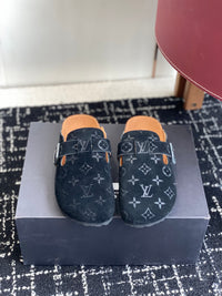 Monogram Suede Clogs