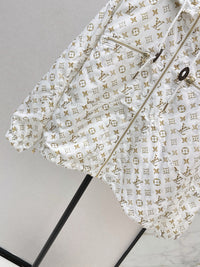 Monogram Print Drawstring Jacket