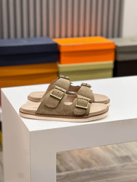 Suede Double Strap Sandals