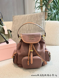 Canvas Leather Small Backpack