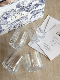 Maison Tumbler Cannage Transparent Crystal Glasses Set of 4