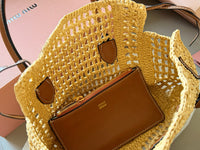 Raffia Top-Handle Bag