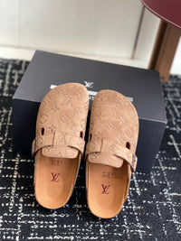 Monogram Suede Clogs